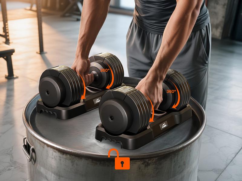 【live only】FED Fitness Flybird Series DB2 Dumbbell, 55LB/110LB Single Dumbbell for Home Gym Exercise & Fitness, 5-IN-1 Fast Adjustable Weights with Anti-Slip Handle (2 Weight Option)