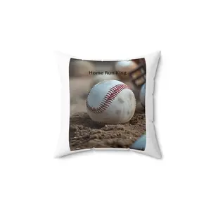Home Run King Baseball Pillow, Decorative Cushion for Sports Lovers, Gift for Coaches, Baseball Decor, Sports-themed Home Accent