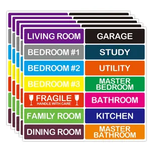 5 Sheets 70pcs Moving Labels Stickers Set, 14 Labels Per Sheet, Moving Marking Label Stickers, Essential Packing Supplies