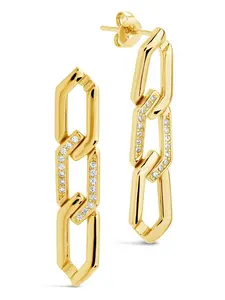 Kinslee Chain Drop Stud Earrings