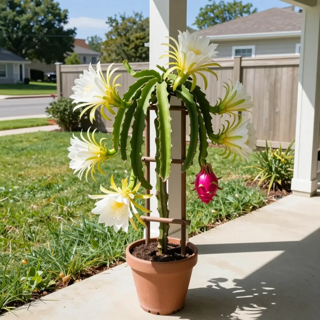 Dragon Fruit Cactus Vine Starter Plant – Fast-Growing Tropical Fruit Climbing Cactus