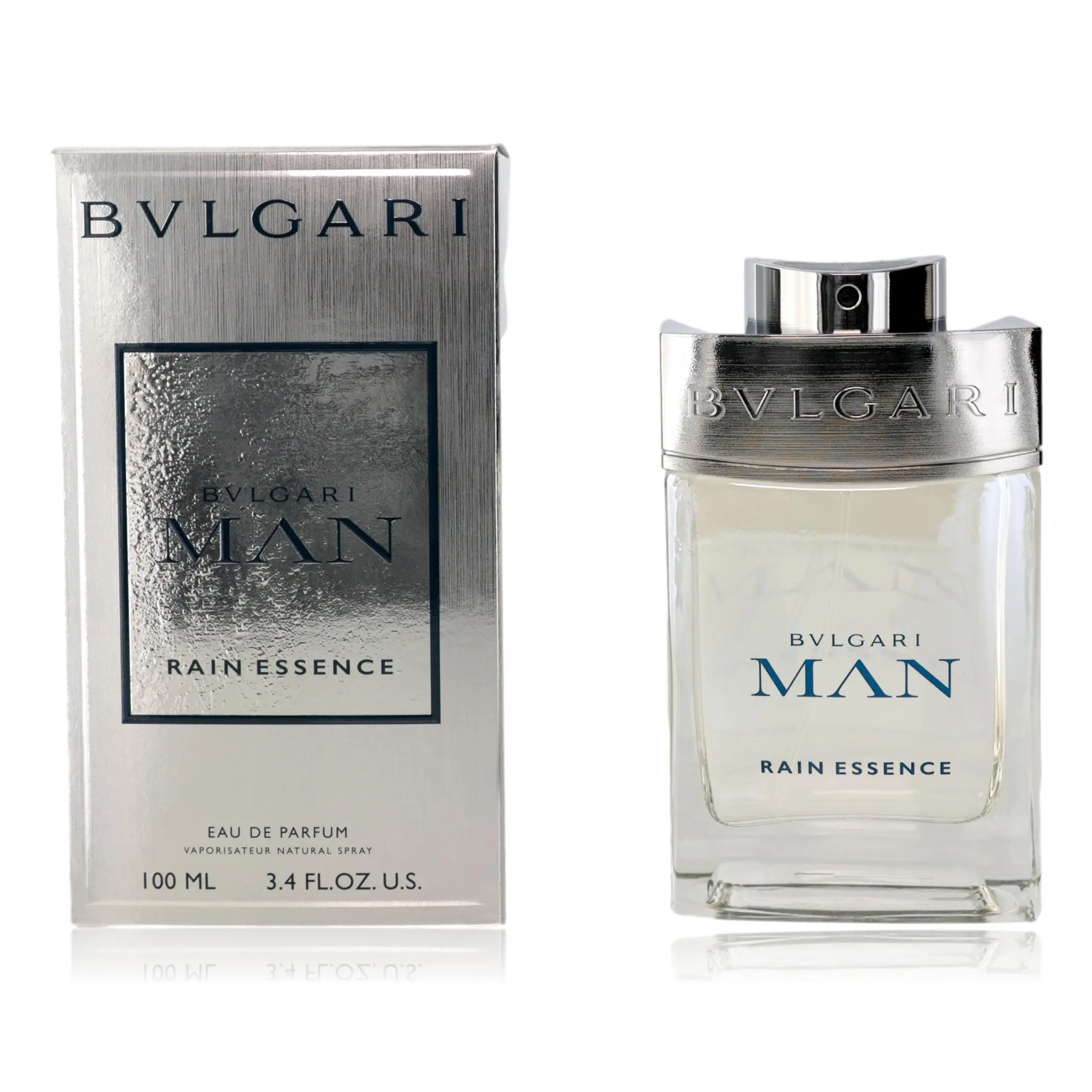 Bvlgari Man Rain Essence Fresh Aquatic Citrus-Fruity EDP Spray for Men, 3.4 oz, Fresh Aquatic Citrus-Fruity Men's Fragrance