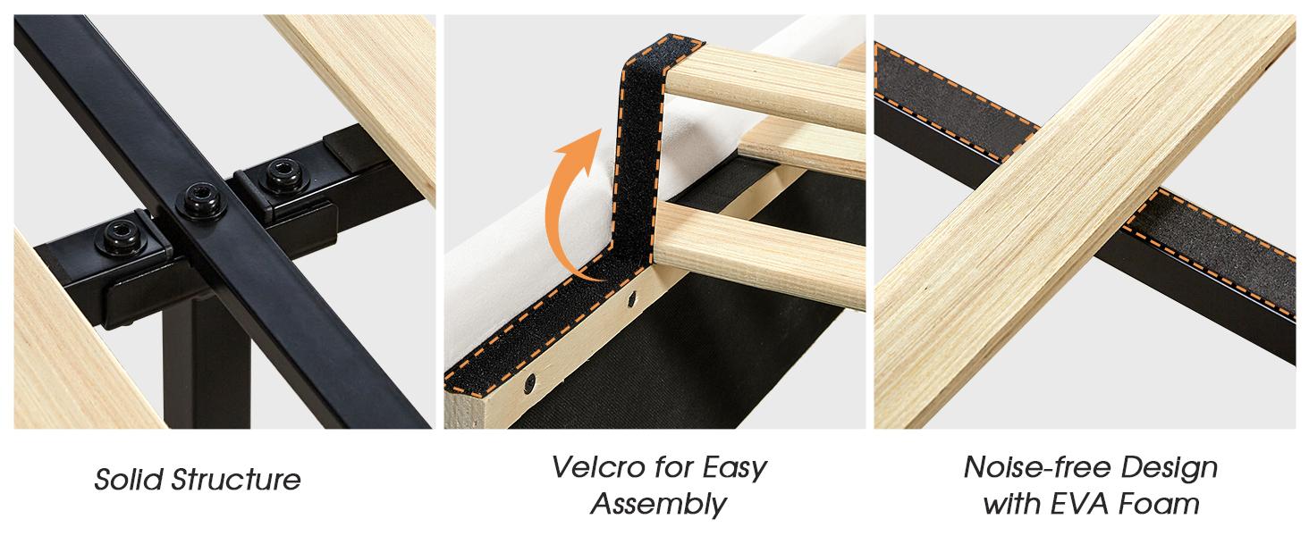 AMERLIFE Modern Bed Frame with Two Storage Drawers and Smart LED Lights, Velvet Upholstered Platform Bed Adjustable Headboard, Acrylic Mirror Decoration/Luxury Bedroom Furniture/Full/Queen/King Size/Best Gift Ideas/Christmas Gifts