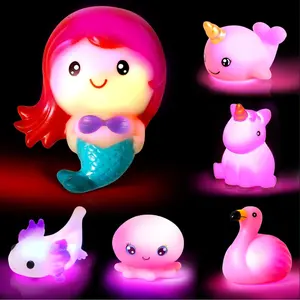 6-Piece Glowing Mermaid Bath Toy Set for Toddlers, Fun Shower Toys Without Holes, Ideal for Bathtub & Pool Playtime