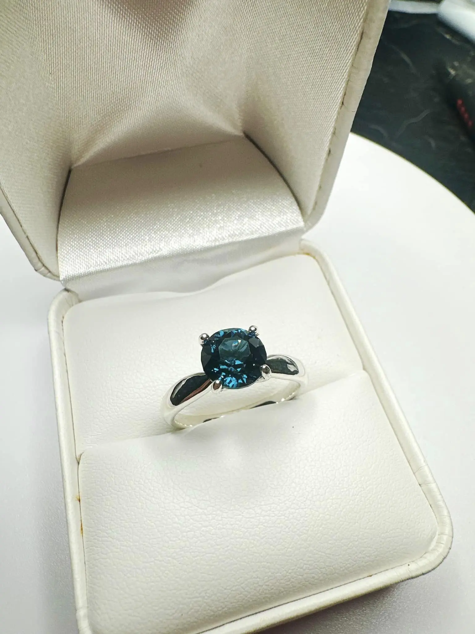 Custom Blue Spinel Ring