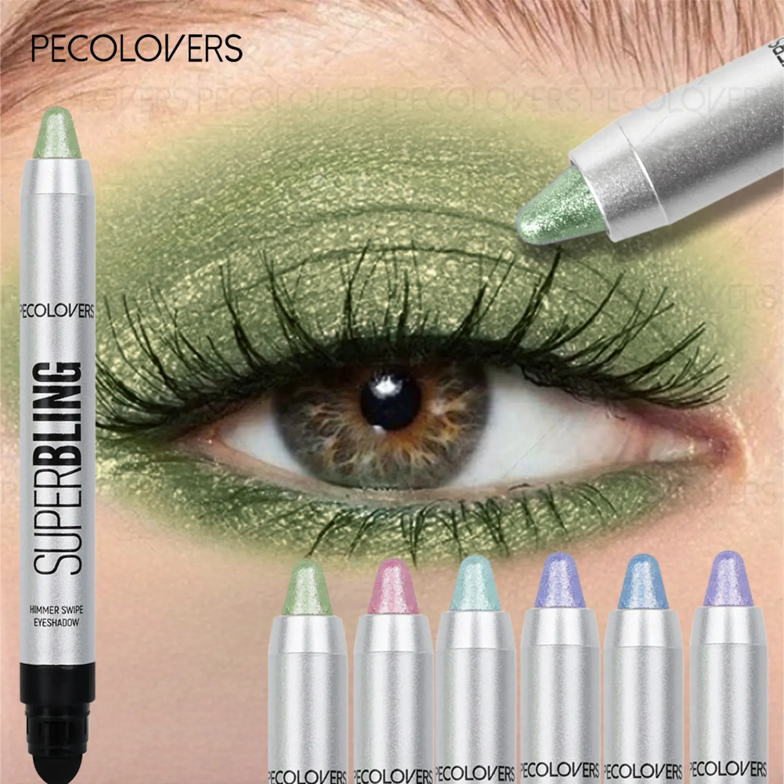 6pcs/set Matte Finish Double-headed Eyeshadow Stick,Glitter, Shimmery,Double-Ended Eye Shadow Highlight Stick