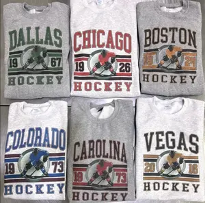 Vintage Hockey Graphic Sweatshirts, Sports Hockey City Pullovers Retro Sports Sweatshirts Casual Hockey Game Day Sweatshirt