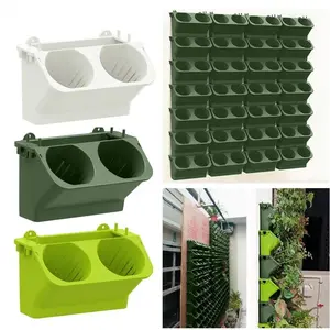 Stackable Wall Planter Garden Plastic Pots Self Watering Flower Bags Wall Hanging Vertical Succulents Plant Bonsai Home Tools