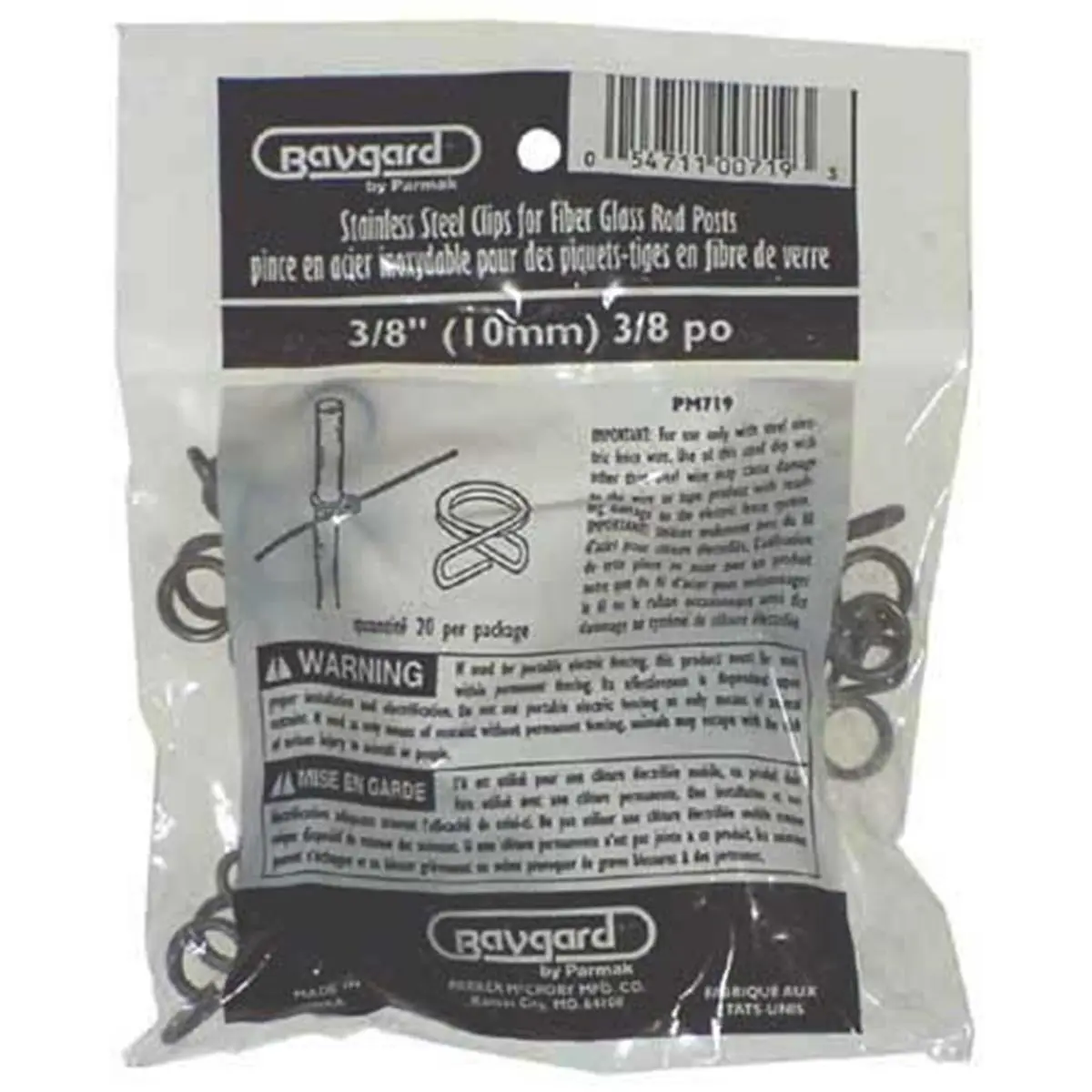 Parker Mccrory 00719 Stainless Steel .38 in. Rod Post Clip