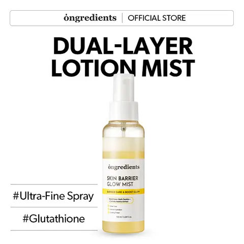 [Ongredients Official Shop] Skin Barrier Glow Mist - Dual Layer Facial Mist with Ultra-Fine Spray & Glutathione for Barrier Care & Boost Glow