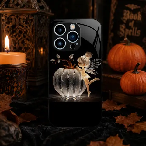 Cute Spooky Halloween Ghost Magnetic Case for iPhone 18 17 16 15 14 13 12 11 Pro Max-, Pumpkin Spice Witch Fall Glass Charging Cover ---985