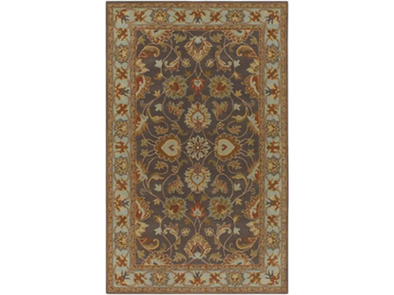 Livabliss Caesar Collection Hand Tufted 100% Wool Charcoal Classic Traditional Rug - Model CAE1004-6RD, Designer Color Combinations, 6 Ft Round, Indoor, for Room Decor, House Decor