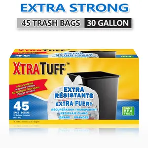 30 Gal Disposable Trash Bags, 45-Bag Box, Normal Thick Puncture-Tear Resistant Leak-Proof Easy-to-Use Home Care Supplies, Multipurpose for Home, Industrial Use, Thick Bag