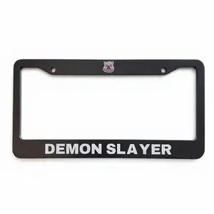 For Anime Sword Fans Black Stainless Steel License Plate Frame | Boar Mask Demon Hunter Car Gift