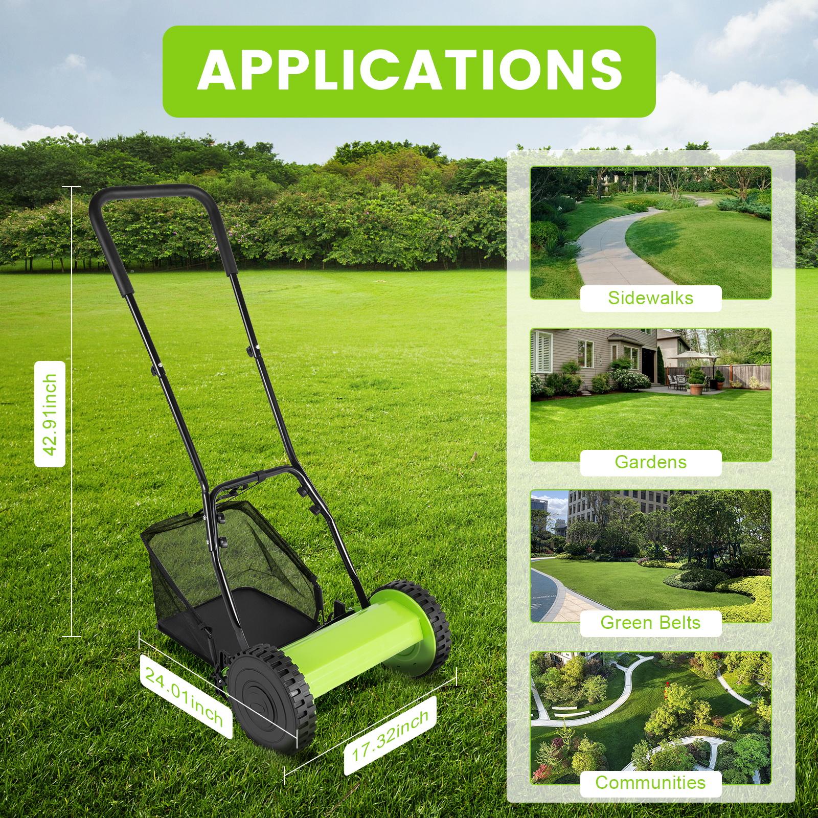 12 Inch Manual Push Reel Lawn Mower with Collection Bag for Small Yard Grass home essentials 12 Inch Manual Push Reel Lawn Mower with Collection Bag for Small Yard Grass home essentials