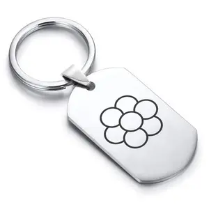Stainless Steel Sacred Geometry Egg of Life Dog Tag Keychain