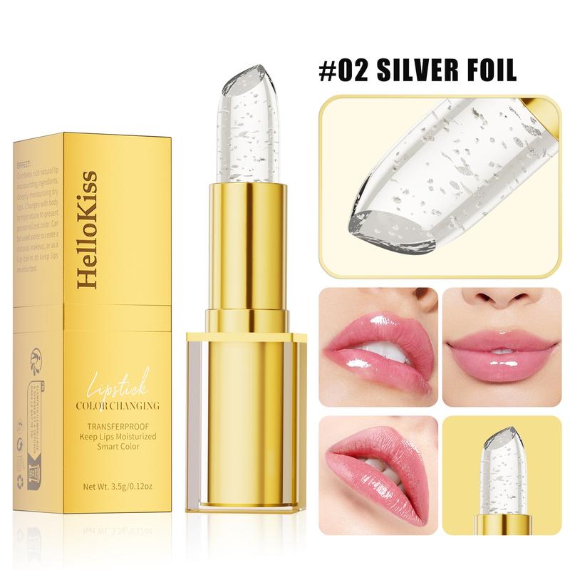 3PC Moisturizing Color-Changing Lipstick Balm – pH Temperature Reactive Tint, Gold Crystal Glow Finish, Smooth Hydration for Soft Shiny Everyday Lips.