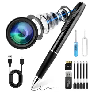 Mini  Camera Pen 1080P Full HD Video Recorder with 64GB Card, USB Charging, Security Surveillance Camera