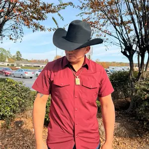 Men western short sleeve shirt