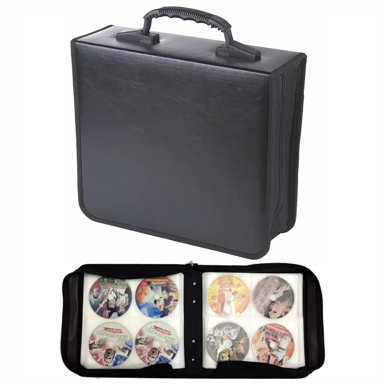 400 Disc CD/DVD Organizer Case – Heavy Duty Media Storage Wallet, Zippered Bag with Sleeves, Portable Album Holder for Video Discs, Black