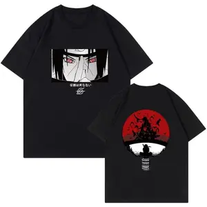 Itachi Graphic T-Shirt – 100% Cotton Anime Short Sleeve Tee, Casual Streetwear Shirt