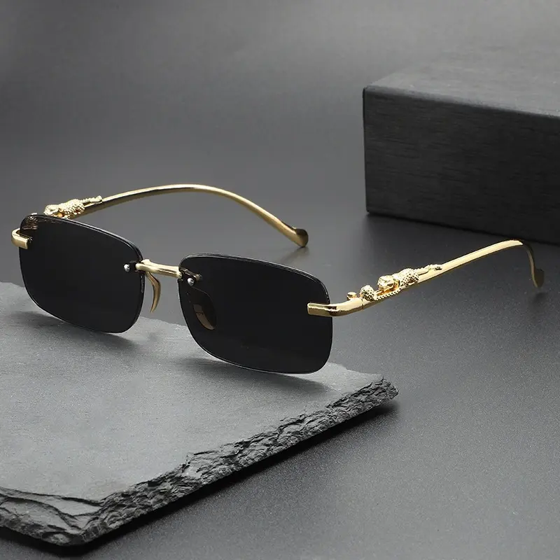 Unisex Retro Rimless Square Sunglasses, Rectangle Frameless Eyewear With Metal Temple, Classic Minimalist Stylish Shades, Versatile Daily Accessory for Street Fashion,Travel Vacation And All Season Daily Matching,summervibes red night vision goggles