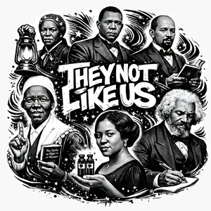 THEY NOT LIKE US BLACK HISTORY DTF TRANSFER for Celebrating and Honoring Black History Versatile DTF Transfer for Schools Museums and Personal Projects