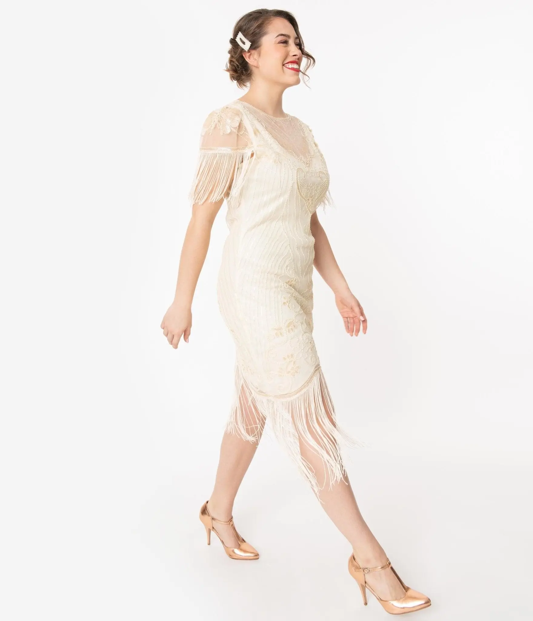 Unique Vintage 1920s Ivory Beaded Nadine Flapper Dress - TikTok Shop
