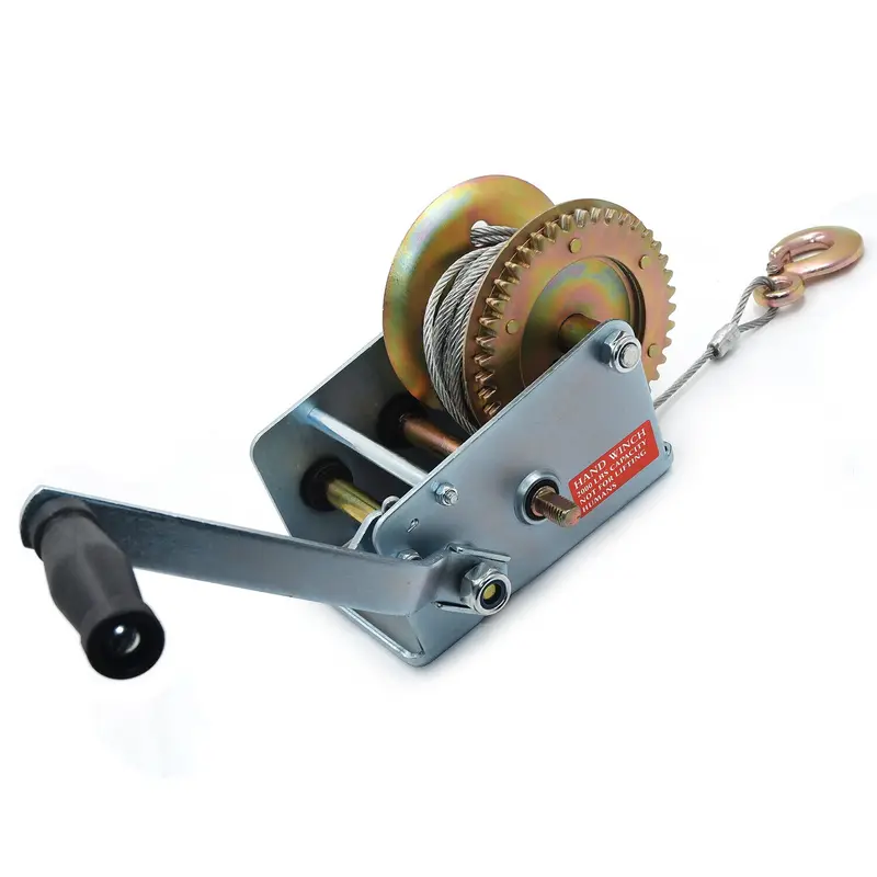 2000Lbs Dual Gear Hand Winch Towing Boat Trailer w/ 33FT Steel Cable Hand Crank