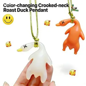 Duck Car Accessories, UV Color Changing Duck Creative Pendant, UV Temperature Reminder, Suitable for Cars, Bicycles, Indoor and Outdoor Ornament, Test Your Sunscreen’s True Protection