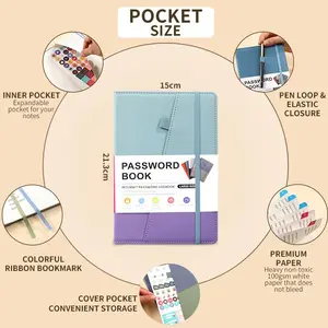 A5 Password Book with Letter Tags, Computer & Website Login Password Manager, Secure Password Storage Organizer, Essential Password Keeper