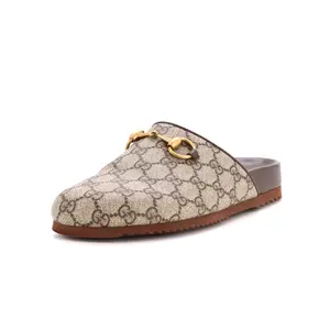 Pre-owned Gucci Horsebit Mule Slippers GG Coated Canvas by Rebag
