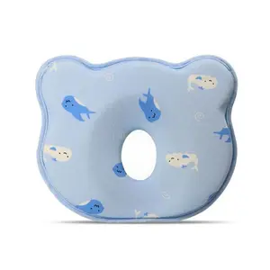 Memory Foam Baby Pillow Soft Cozy Breathable Bedding Set for Infants Prevent Flat Head Tummy for Small Boys and Girls
