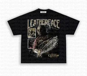 Vintage "Leatherface" T-shirt, The Texas Chainsaw Massacre Horror Movie Tee, Fashion Cotton, Full Colors, Full Sizes, For Men, For Women