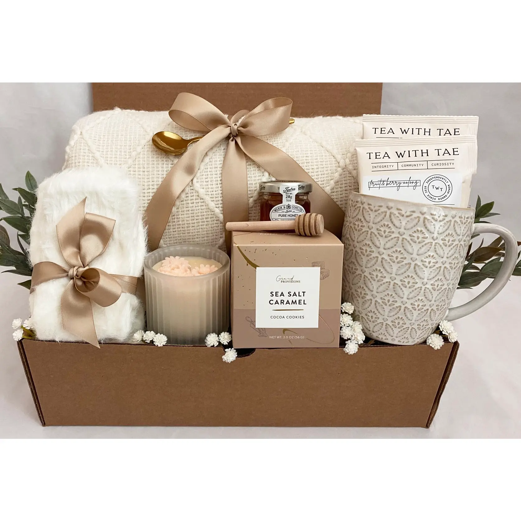 Retirement Gift Box for Women | Retirement Gift Basket with Throw Blanket, Candle, Tea & Treats