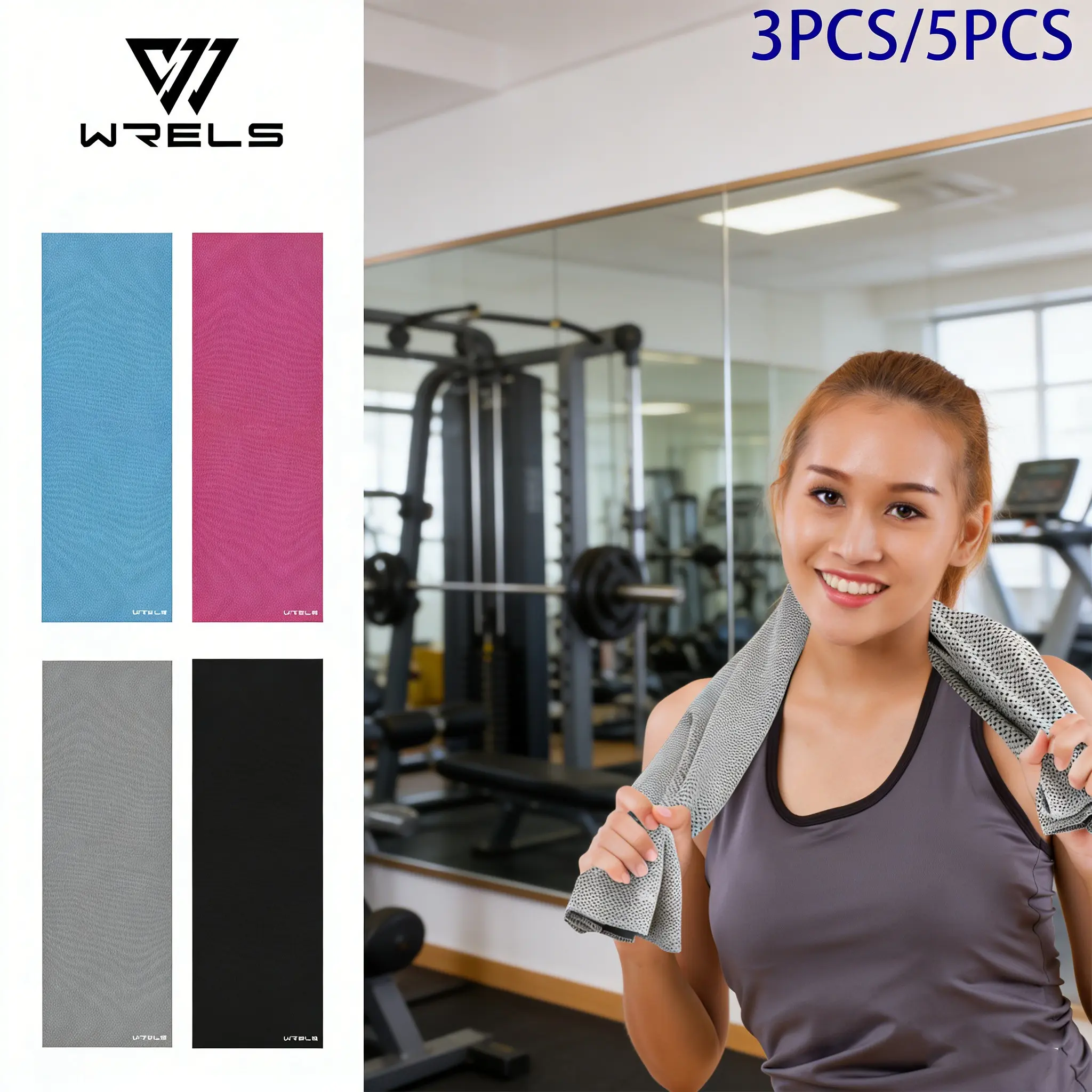 3pcs/5pcs Cooling Sweat-Wicking Quick-Dry Sports Towel, Soft Skin-Friendly Breathable Comfort, Gym Running Basketball Sports Towel