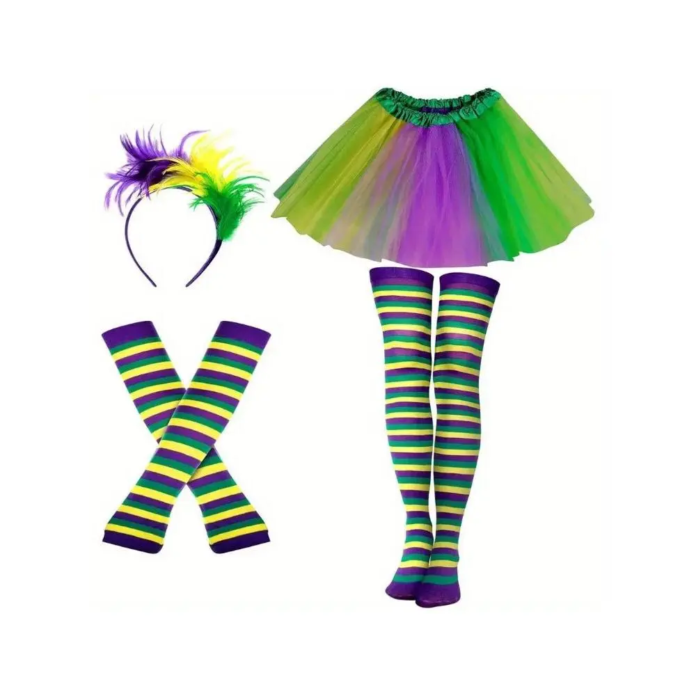 Rainbow Mardi Gras Costume Set for Women