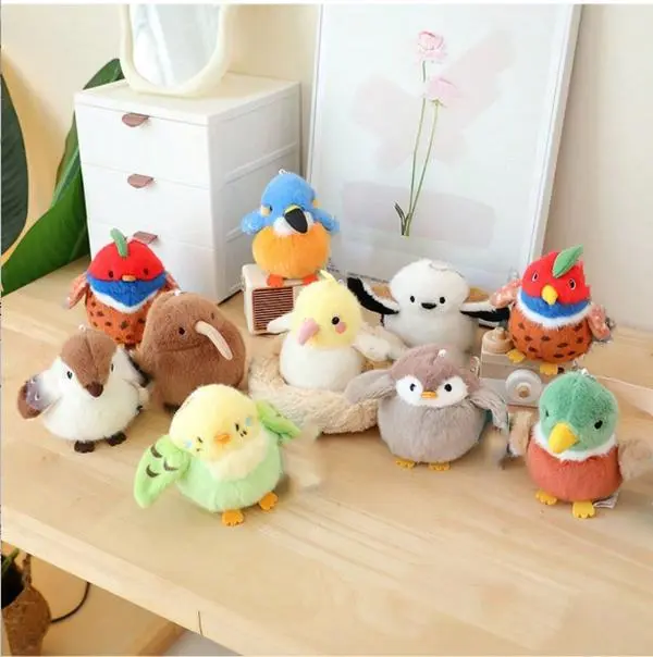 12cm Vibrant Mallard Stuffed Plush Bird Buddy Collectibles Set - Eco-Friendly Polyester Plushies, Mini Nests Included, No Small Parts, Kids' Stress Relievers (Animals & Nature Themed), Budgerigar+Bird's-Nest