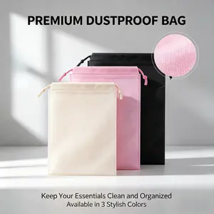 5-Piece Dust-Proof Storage Bags, Portable Drawstring Organizer Bag Design, Non-Woven Material, Multi-Color Options, Ideal for Everyone, Easy to Store, Drawstring Pouch