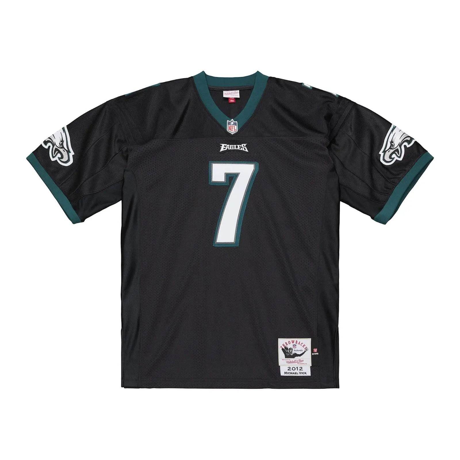 Michael Vick Philadelphia Eagles 2012 Authentic Jersey, Team Accurate Long Sleeve Tops with Rib Knit Trim, Throwback Look Fan Apparel