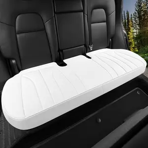 Car Seat Covers Fit for Tesla Model 3 and Model Y, Breathable and Luxury Bottom Seat Cover, Leather Seat Cover for Model 3 2019-2023 and Model Y 2023-2024 (White Back Seat Cover for Model Y)