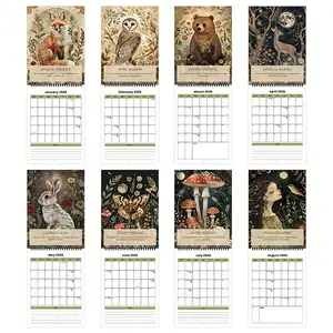 2026 Magic Forest Tear Off Calendar, Mindfulness Inner Pages, Plant & Animal Design, Wall Hanging, Perfect for Bedroom Home Office Gift
