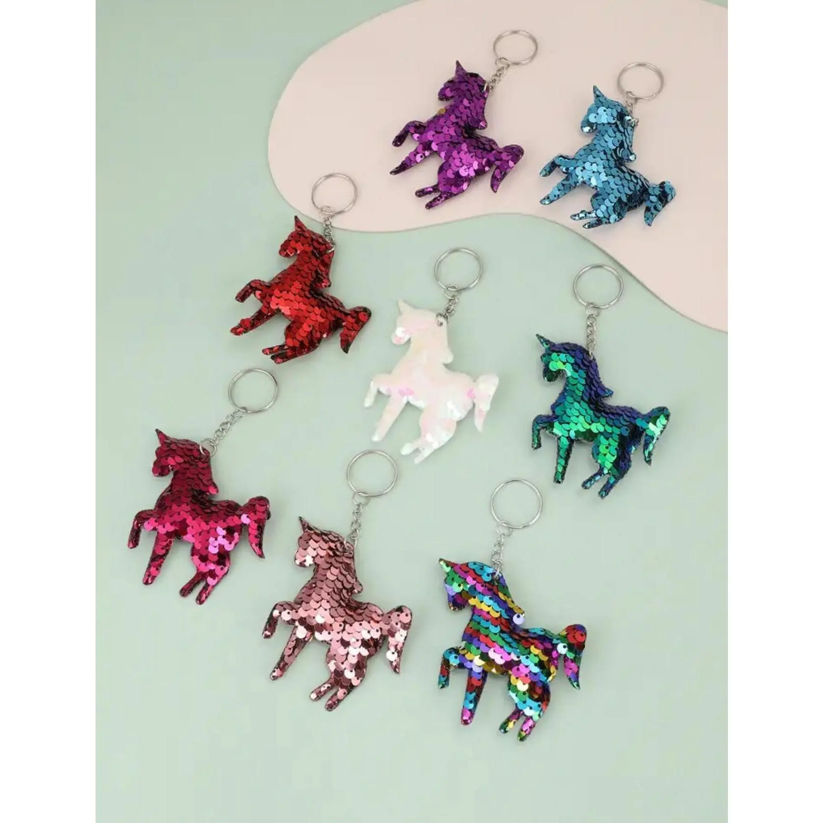 Sequin Unicorn Keychain