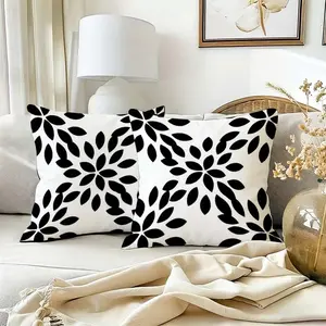 Modern Black and White Geometric Pillowcases for Sofa and Bedroom Decor | Decorative Cushion Covers for Cozy Living Spaces
