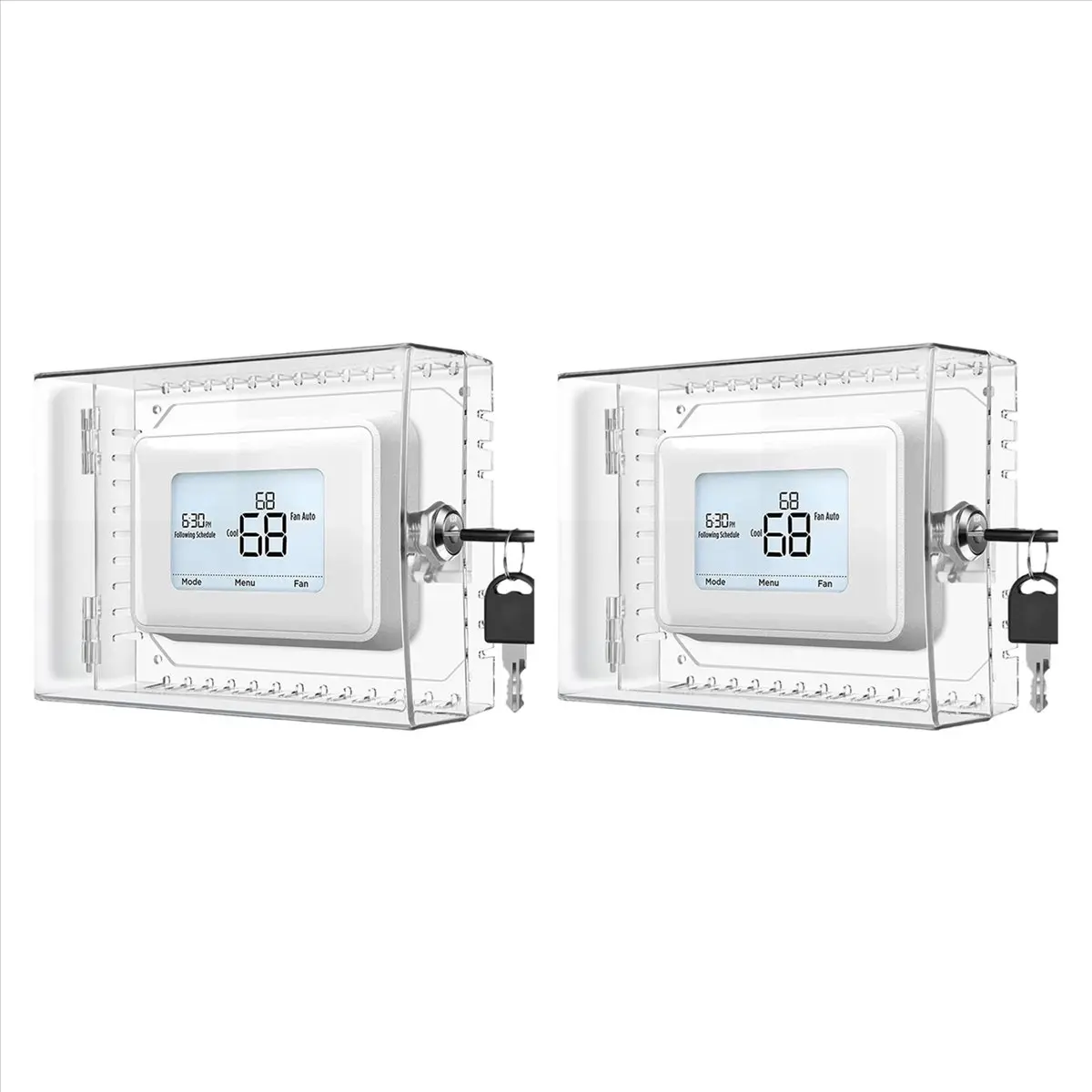 2X Large Thermostat Lock Box Cover with Key for Honeywell, Clear Thermostat Cover Fits Thermostats 5H X 6inch