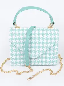Tweed Houndstooth Top Handle Bag for Women