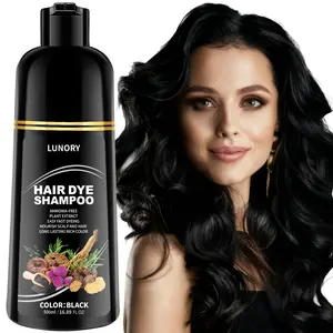 LUNORY Hair Dye Shampoo - 3 IN 1 Hair Color Shampoo with Argan Oil & Ginseng, Ammonia & Paraben Free, Long Lasting Semi-Permanent Natural Color for Women & Men
