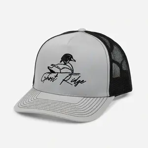 Richardson 112 Trucker Hat – Ghost Ridge Duck Embroidery Snapback Cap, Adjustable Mesh Back Outdoor Hunting Style Hat for Men & Women, Classic Structured Streetwear Fit Trending US