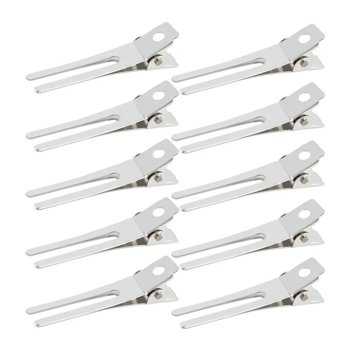Double Prong Pin Curl Clips, 50Pcs 1.8" Metal Alligator Hair Clips