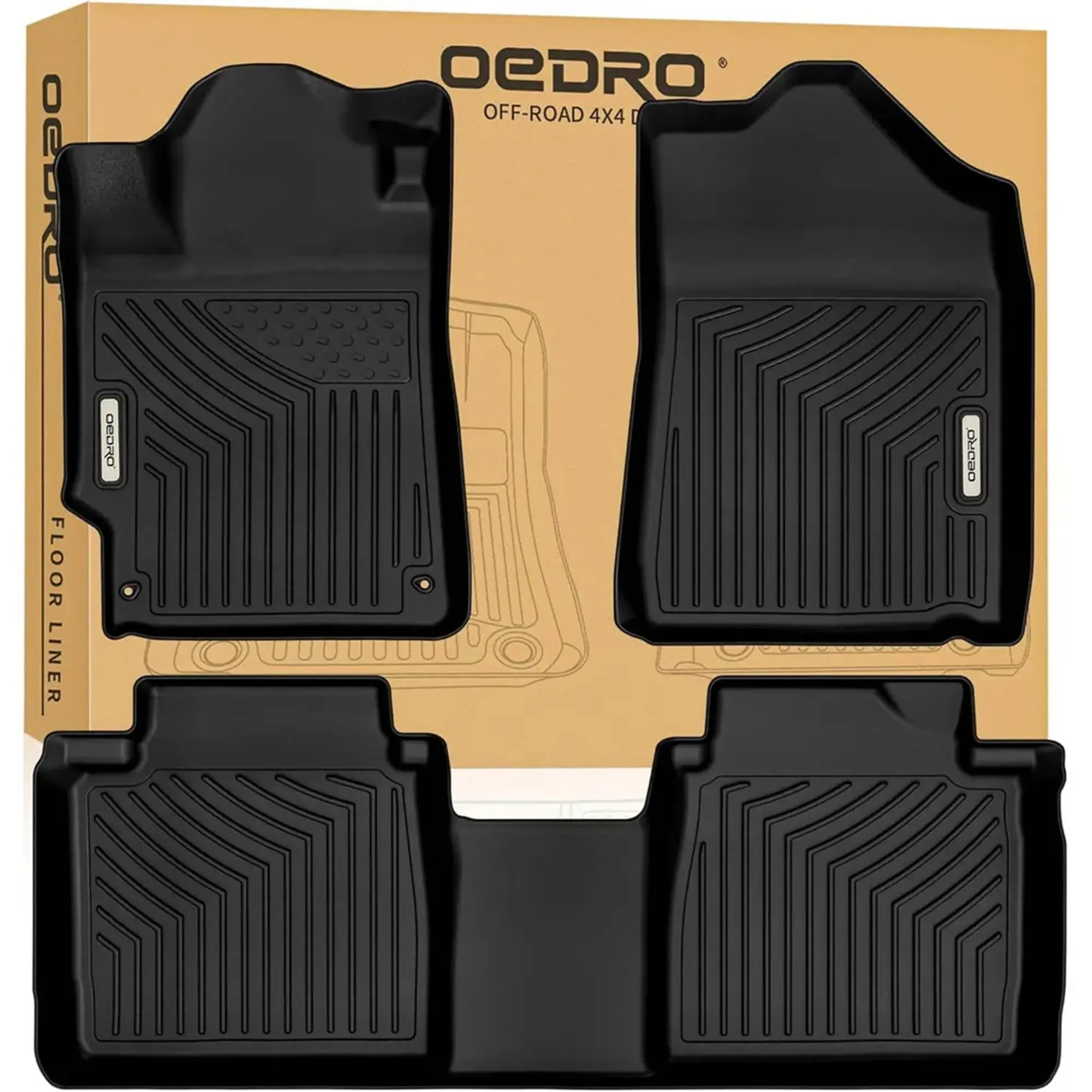 OEDRO TPE Floor Mats fits 2007-2011 Toyota Camry, All Weather, Waterproof